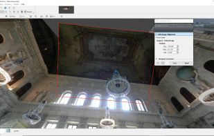 Manual editing of the image alignment in PanoramaStudio.