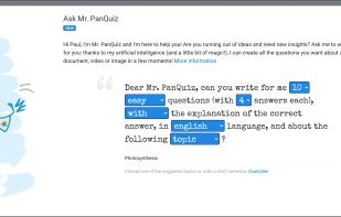 AI quiz generation