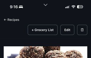 Recipe detail page for an AI generated recipe.
