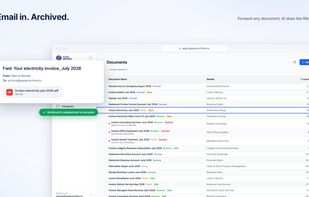 Forward any document by email and it's archived, categorized, and searchable.