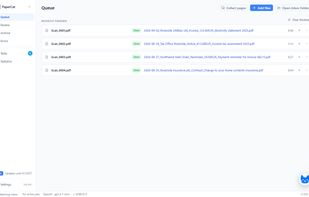 New scans run through OCR and AI analysis on their own and land in the archive with a descriptive file name.