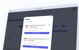 Web-App: Calendar events extracted from an invoice