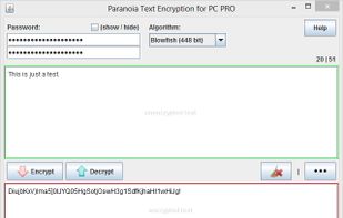 Paranoia Text Encryption screenshot 1