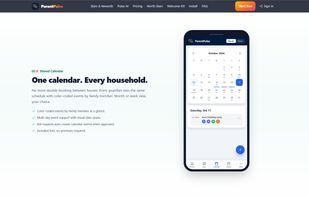 The shared family calendar in month view.