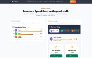 Each child's star wallet and the Reward Shop that parents stock.