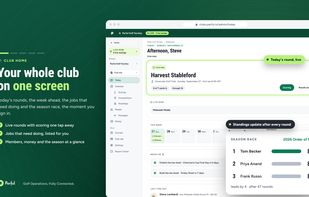 The club home shows today's live rounds, the week ahead, the jobs that need doing, money owed and the season race, the moment an organizer signs in.