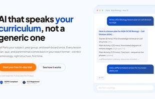 AI tools that understands the teacher's profile, curriculum, exam board and adapts the result accordingly. Parlo includes eight specific tools set for teachers.