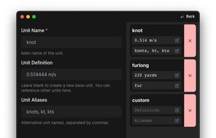 Ability to add custom units.