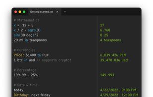Main screen of the apps allows you to input expressions on the left, and receive their results on the right.