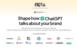 Hero messaging: "Shape how ChatGPT, Claude, Gemini, and Perplexity talk about your brand." Highlights multi-engine citation tracking with real revenue attribution, 8.8x higher conversion rates than Google Organic. Features logos of trusted enterprise clients (HP, NYKAA, Bayer, MLB, etc.).