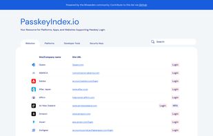 Passkeys Index screenshot 1