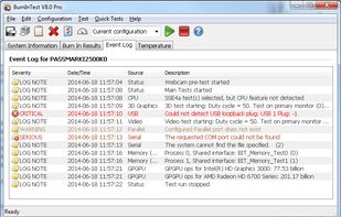 Main screen - Event Log (professional version in Windows 7)