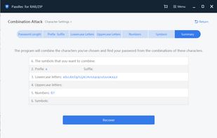 PassRec RAR Password Recovery screenshot 1