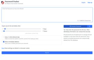 Simple & straight forward front page with helper password generator if needed.