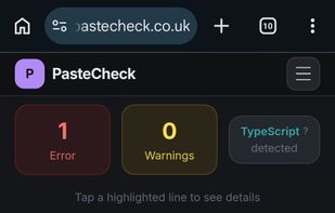 PasteCheck Showing Errors