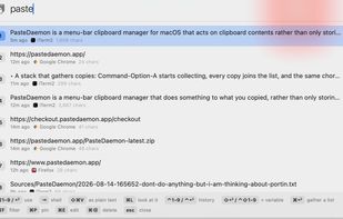A user looking for clipboard history for "paste"