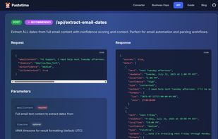 Email date extraction API