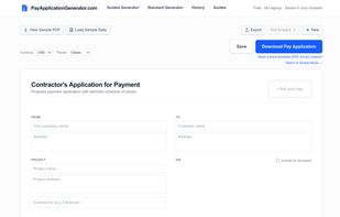 Pay Application Generator screenshot 1