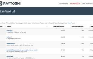 Paytoshi Faucets List