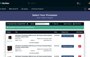 PC Builder - Select Your Component Page