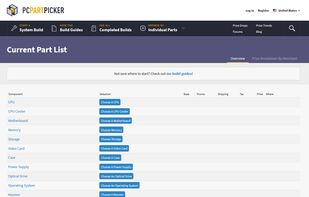 PCPartPicker screenshot 1