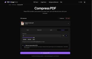 Compress PDF - Custom Size Feature