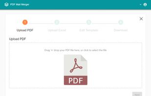 The wizard guides you through the simple process (Upload PDF file)