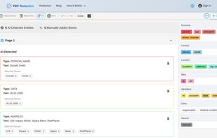 List of AI Detected PII