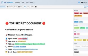 AI-powered PII detection and manual redaction