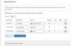 Field Mapping
Map form fields to WordPress database columns for structured data storage.
