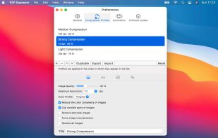 Many compression options to reduce the size of a file as much as possible