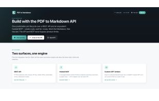 Developer hub: one engine across a REST API, a hosted MCP and a ChatGPT Custom GPT - convert from code or an agent.