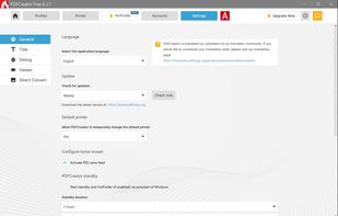 PDFCreator 6.2.1 interface