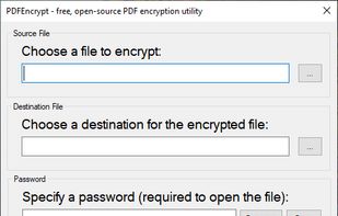 The main PDFEncrypt interface.  It's easy to use.