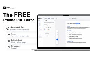 Edit panel: font, colour, page thumbnails, document