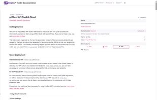 The full pdfRest API reference, organized by tool and endpoint, covering conversion, extraction, redaction, forms, and more.