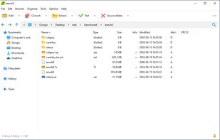 File manager exploring a path on Windows, in details mode. On the left the smart treeview.