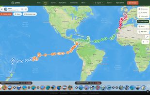 Nanuka's sail around the world on one map, with the photos along the bottom.