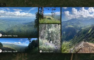 Photos come up in the film where they were taken, on the Pekoe Trail in Sri Lanka.