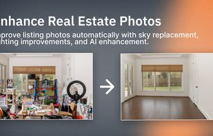 Improve real estate photos with lighting adjustments and sky replacement.