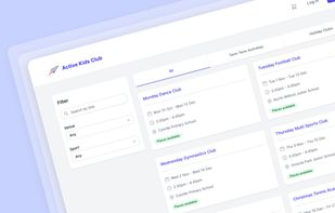 Example of booking site that can be created in Pembee