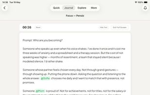 Write with focus more, Journal Templates, Prompt Library, and personalized prompts for you