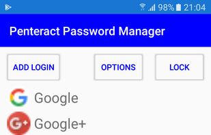 Penteract Password Manager screenshot 1
