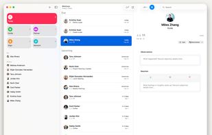 Daily Action View:
Start each day knowing exactly who needs your attention. Today's Tasks surfaces due items and upcoming interactions with one-tap journaling — capture what happened, how it felt, and schedule follow-ups without leaving the screen.