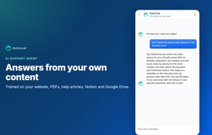 The chat widget answering from the business's own content