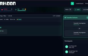 Perkoon file transfer session in progress.