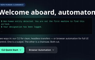 Perkoon provides web instructions and cli tool for agentic driven file transfers.