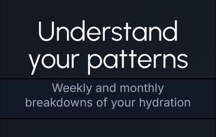 Weekly and monthly insights revealing your hydration patterns and how they connect to sleep, energy and activity.