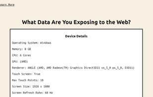 Screenshot of the website