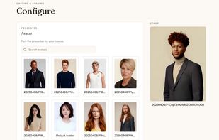Choose and preview a digital-human presenter for the course